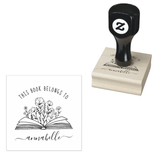 Dit boek behoort toe aan | Monogram Boekstempel Rubberstempel (Gestempeld)
