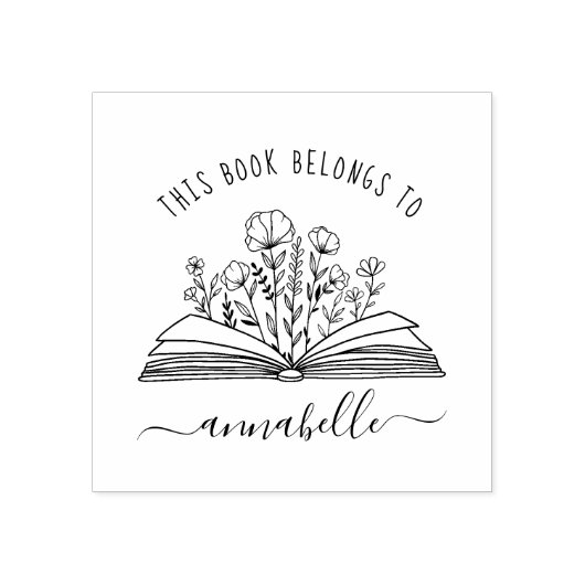 Dit boek behoort toe aan | Monogram Boekstempel Rubberstempel (Afrduk)