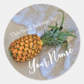 "Dit boek behoort toe aan" Pineapple Beach Sticker (Voorkant)