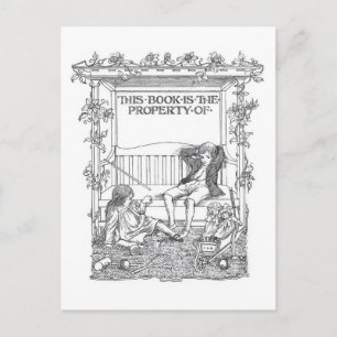 "Dit boek behoort toe"  Bookplate Briefkaart