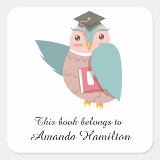 Dit boek behoort tot Academic Owl Vierkante Sticker