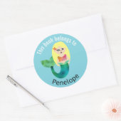 Dit boek behoort tot blonde faux Folie zeemeermin Ronde Sticker (Envelop)