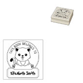 Dit boek behoort tot, Cute Cat, Child Book Rubberstempel (Gestempeld)