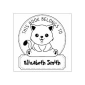 Dit boek behoort tot, Cute Cat, Child Book Rubberstempel (Afrduk)
