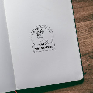 Dit boek behoort tot, Cute Deer, Child Book Rubberstempel