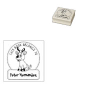 Dit boek behoort tot, Cute Deer, Child Book Rubberstempel (Gestempeld)