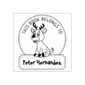 Dit boek behoort tot, Cute Deer, Child Book Rubberstempel (Afrduk)