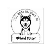 Dit boek behoort tot, Cute Husky, Child Book Rubberstempel (Afrduk)