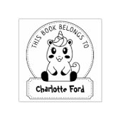 Dit boek behoort tot, Cute Unicorn, Child Book Rubberstempel (Afrduk)