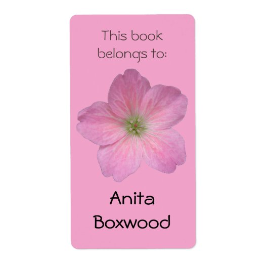 Dit boek behoort tot de aangepaste naam Pink Flowe Etiket (Voorkant)
