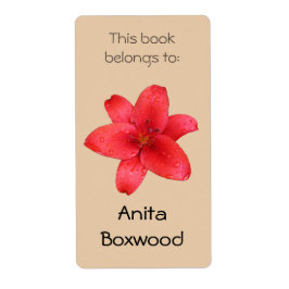 Dit boek behoort tot de aangepaste naam Red Lily Etiket