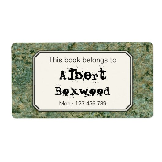 Dit boek behoort tot de aangepaste naam Rock Textu Etiket (Voorkant)