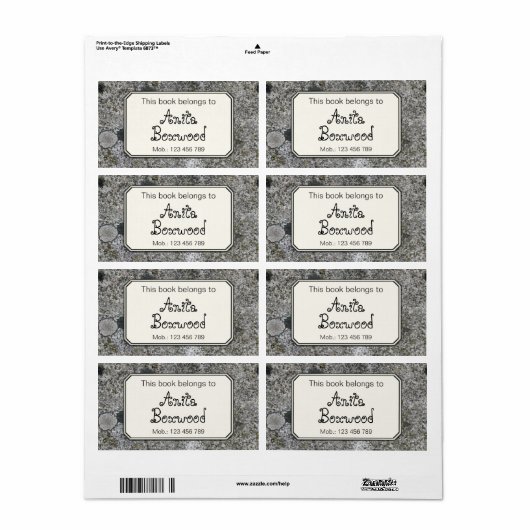 Dit boek behoort tot de aangepaste naam Rock Textu Etiket (Full Sheet)