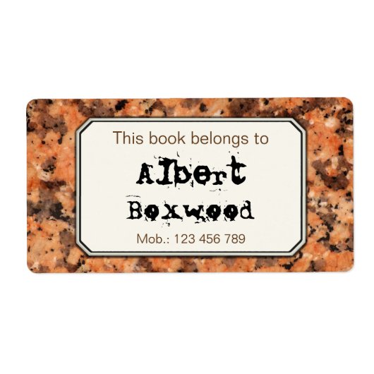 Dit boek behoort tot de aangepaste naam Rock Textu Etiket (Voorkant)