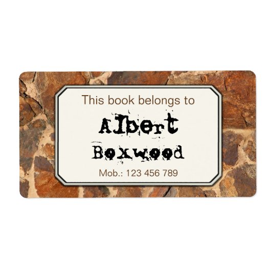 Dit boek behoort tot de aangepaste naam Rock Textu Etiket (Voorkant)