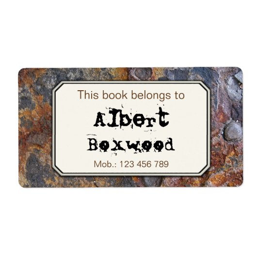 Dit boek behoort tot de aangepaste naam Rock Textu Etiket (Voorkant)