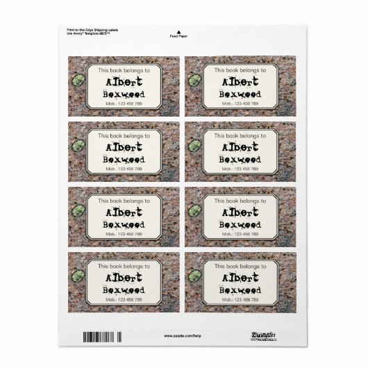 Dit boek behoort tot de aangepaste naam Rock Textu Etiket (Full Sheet)