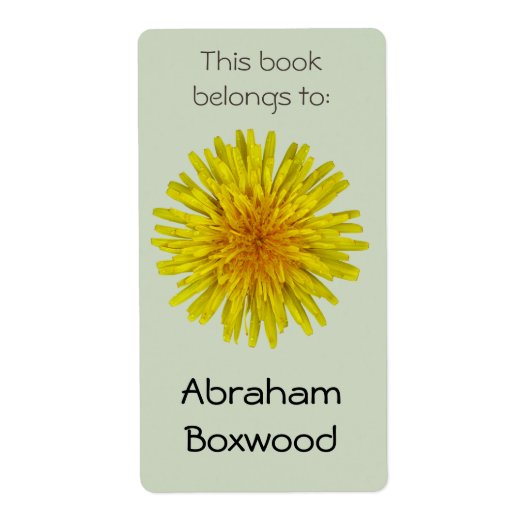 Dit boek behoort tot de aangepaste naam Yellow Dan Etiket (Voorkant)