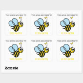 Dit boek behoort tot de gepersonaliseerde Bumblebe Vierkante Sticker (Vel)