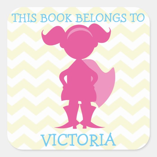 Dit boek behoort tot de gepersonaliseerde Girl Sup Vierkante Sticker (Voorkant)