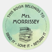 Dit boek behoort tot de gepersonaliseerde Groene W Ronde Sticker (Voorkant)