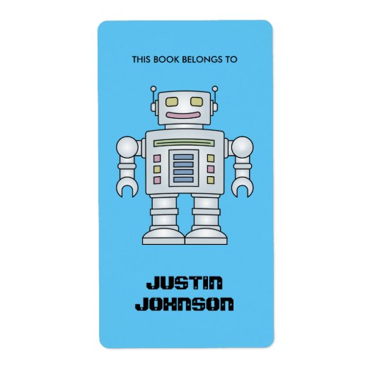 Dit boek behoort tot de kinder etiketten van robot (Voorkant)