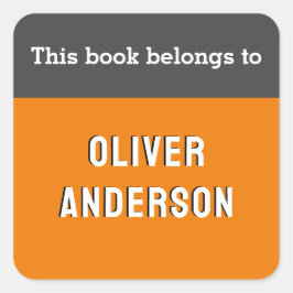 Dit boek behoort tot de moderne blokkleur vierkante sticker