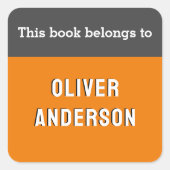 Dit boek behoort tot de moderne blokkleur vierkante sticker (Voorkant)