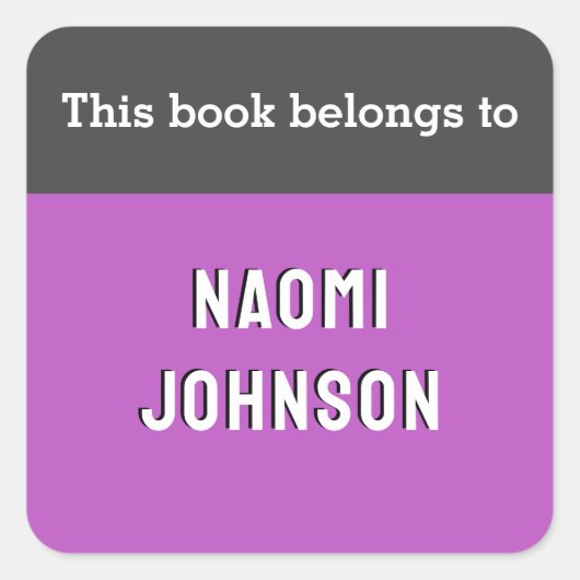 Dit boek behoort tot de moderne magenta Paarse gew Vierkante Sticker (Voorkant)