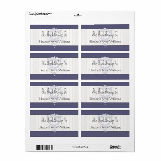 Dit boek behoort tot de Sjabloon Etiket (Full Sheet)