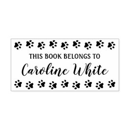 Dit boek behoort tot elegante scriptpagina afdrukk rubberstempel