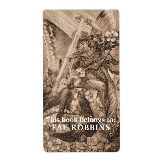 Dit boek behoort tot  Fairy Birds Bookplate Etiket (Voorkant)