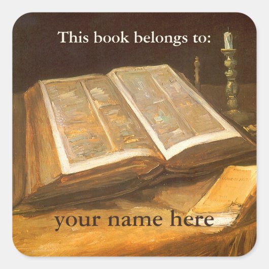 Dit boek behoort tot ... Fijne Kunstboeken Vierkante Sticker (Voorkant)