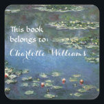 Dit boek behoort tot ... Fijne Kunstboeken Vierkante Sticker<br><div class="desc">Dit boek is van ...  Water Lilies (1906) is een van de vele varianten van waterlelie die Claude Monet in zijn bloemtuin in Giverny (Frankrijk) heeft geschilderd.</div>