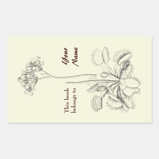 Dit boek behoort tot Floral Rechthoekige Sticker (Voorkant)