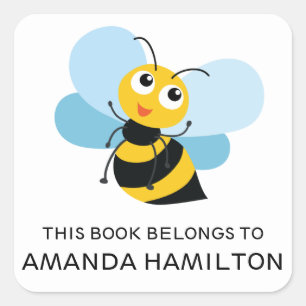 DIT BOEK BEHOORT TOT GEEL KUTE VIERKANTE STICKER