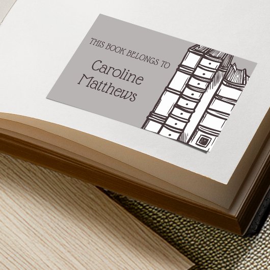 Dit boek behoort tot gepersonaliseerd rechthoekige sticker