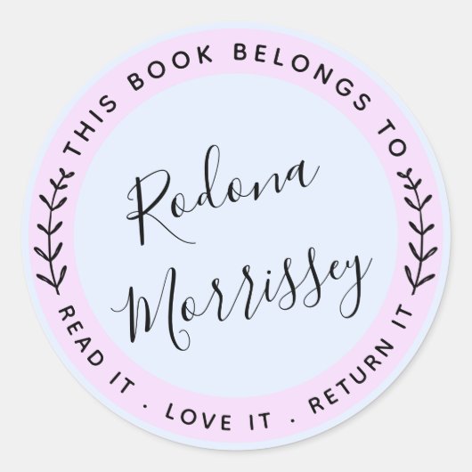 Dit boek behoort tot gepersonaliseerd ronde sticker (Voorkant)