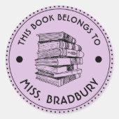 Dit boek behoort tot gepersonaliseerd ronde sticker (Voorkant)