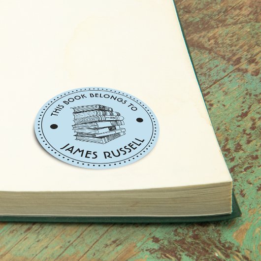 Dit boek behoort tot gepersonaliseerd ronde sticker