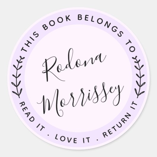 Dit boek behoort tot gepersonaliseerd ronde sticker (Voorkant)