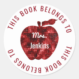 Dit boek behoort tot gepersonaliseerde leraar Appl Ronde Sticker
