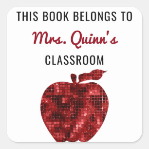 Dit boek behoort tot gepersonaliseerde leraar Appl Vierkante Sticker