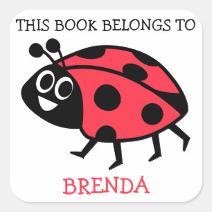 Dit boek behoort tot gepersonaliseerde lieveheersb vierkante sticker