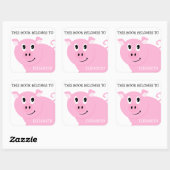 Dit boek behoort tot gepersonaliseerde Pink Pig Vierkante Sticker (Vel)