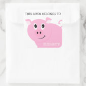 Dit boek behoort tot gepersonaliseerde Pink Pig Vierkante Sticker (Tas)