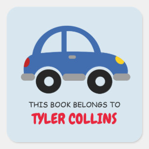 Dit boek behoort tot het boekenlabel van kind stic vierkante sticker