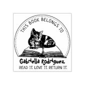 Dit boek behoort tot het Cute Cat Book Rubberstempel (Afrduk)