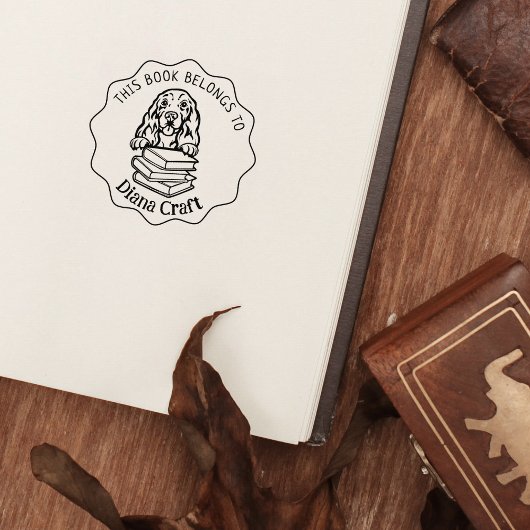 Dit boek behoort tot het Cute Cocker Spaniel Rubberstempel