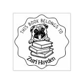 Dit boek behoort tot het Cute Pug Book Rubberstempel (Afrduk)